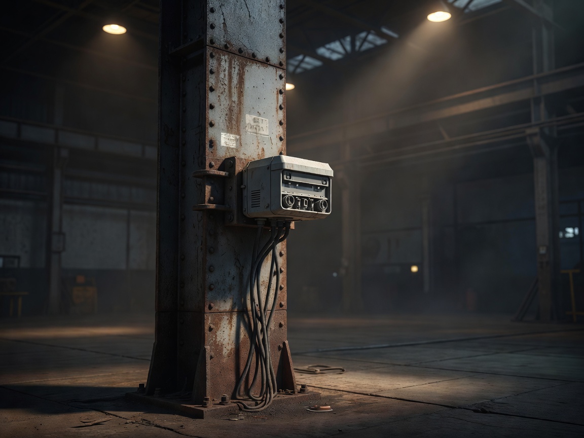 Digital atmospheric sensor mounted on an industrial column